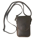 image of brown leather Horse Holster with the leather shoulder strap